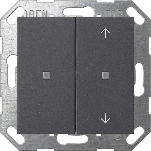 Gira KNX drukc. wip 2-v onbedrukt/pijlen System 55 antraciet