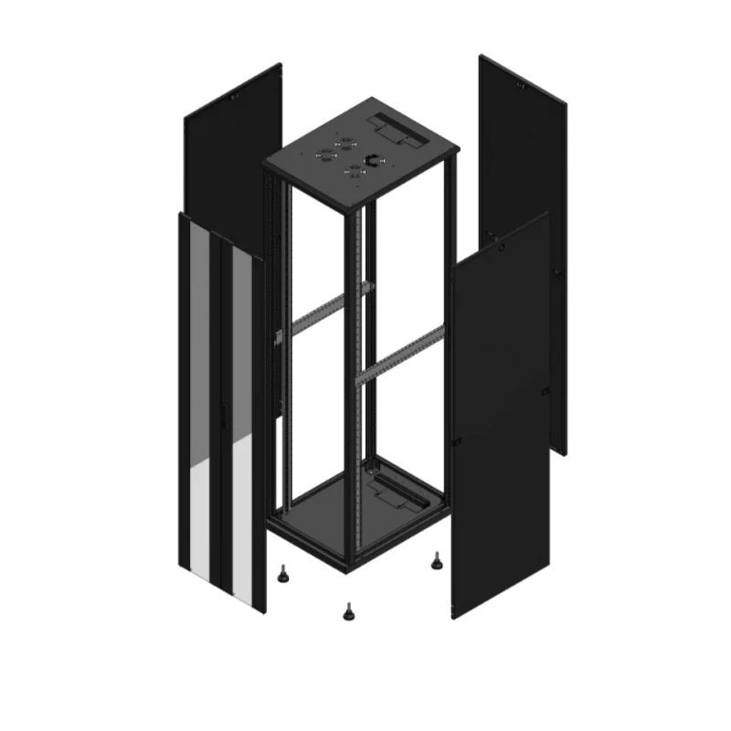 Gigamedia Vloer patchkast AV dubbel VER PAR 19" 47HE 600x800mm Zwart GGM 704768PVDPAR