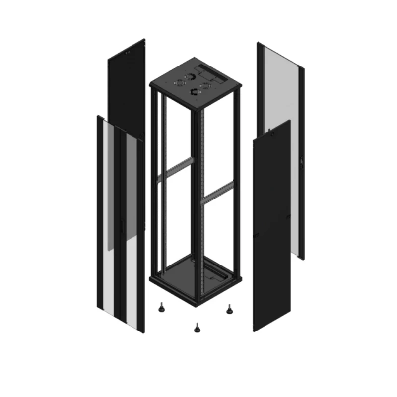 Gigamedia Vloer patchkast AV dubbel VER AR enkel VER 19" 47HE 600x600mm Zwart GGM 704766PVDPVS