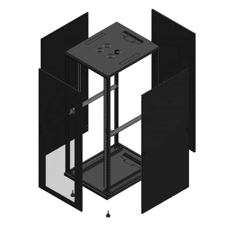 Gigamedia Vloer patchkast AV enkel PER PAR 19" 42HE 800x1000mm Zwart GGM 7042810PPSPAR