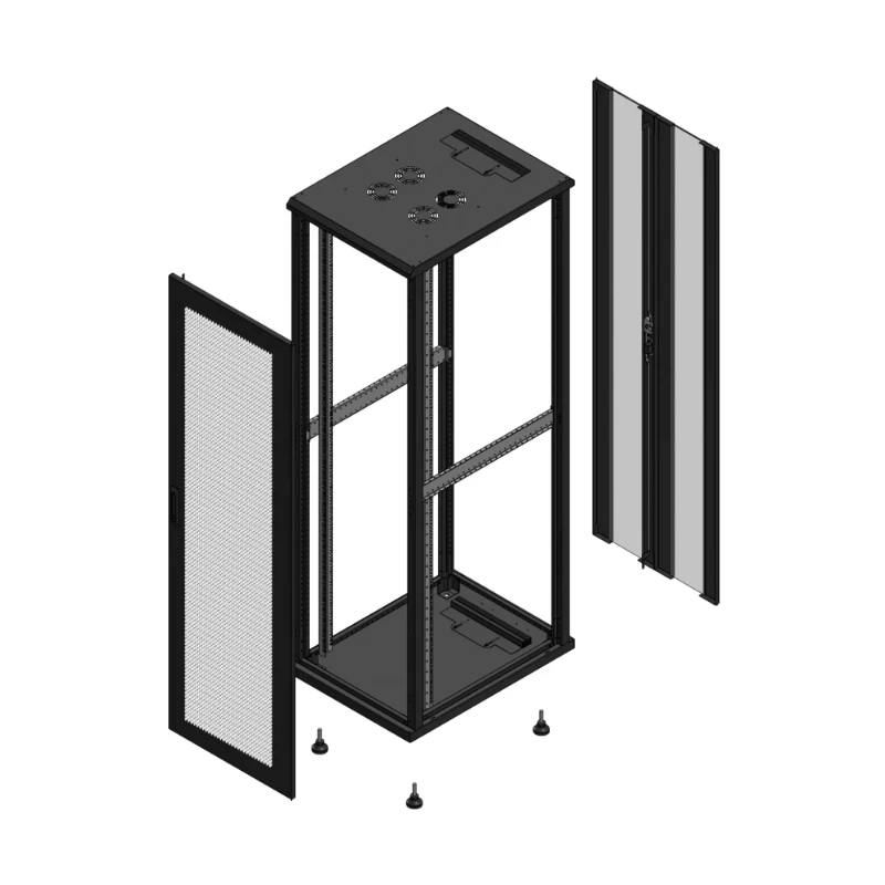 Gigamedia Vloer patchkast AV enkel PER AR dubbel VER EX 19" 42HE 600x800mm Zwart GGM 704268PPSPVDEX