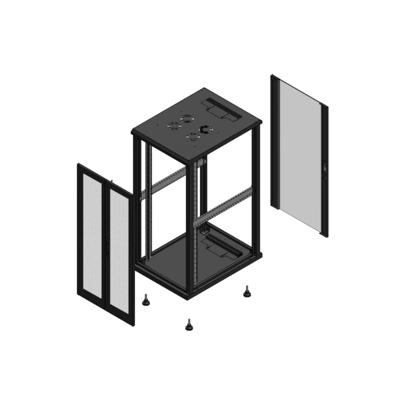 Gigamedia Vloer patchkast AV dubbel PER AR enkel VER EX 19" 26HE 600x800mm Zwart GGM 702668PPDPVSEX
