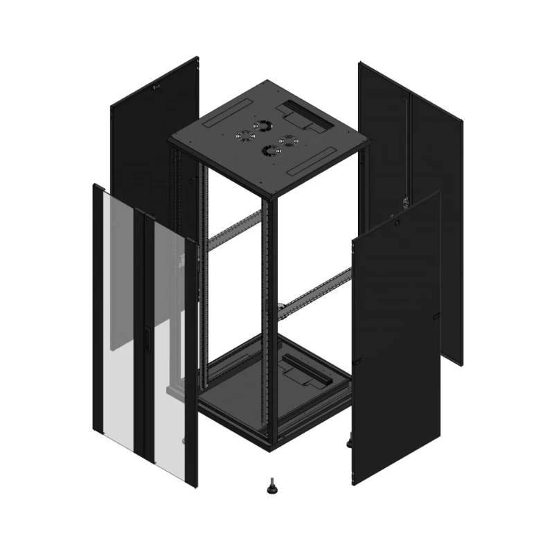 Gigamedia Vloer patchkast AV dubbel VER AR dubbel TOL 19" 36HE 800x800mm Zwart GGM 703688PVDPTD