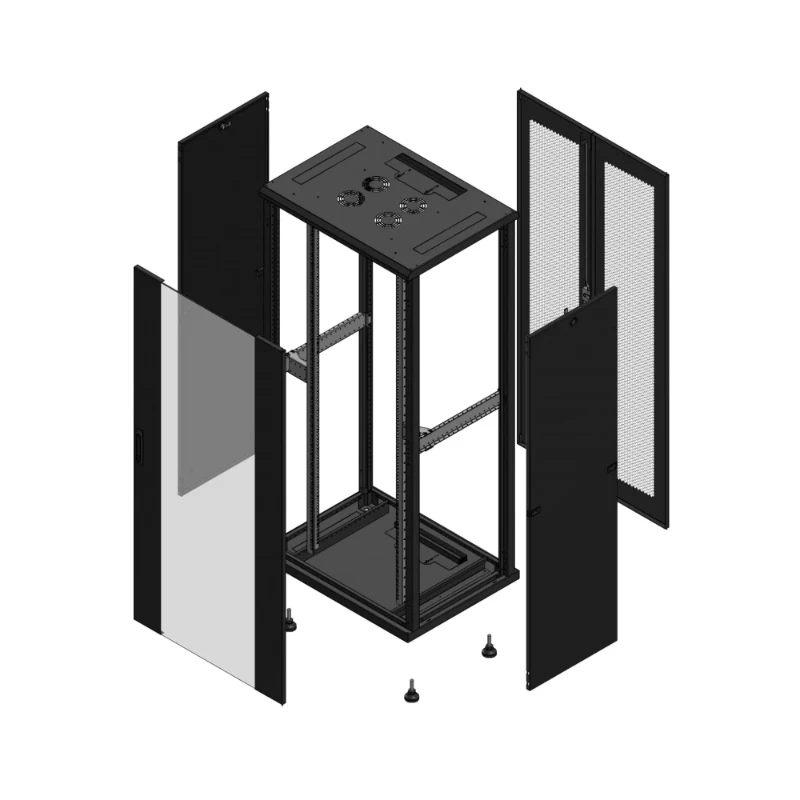 Gigamedia Vloer patchkast AV enkel VER AR dubbel PER 19" 36HE 800x600mm Zwart GGM 703686PVSPPD