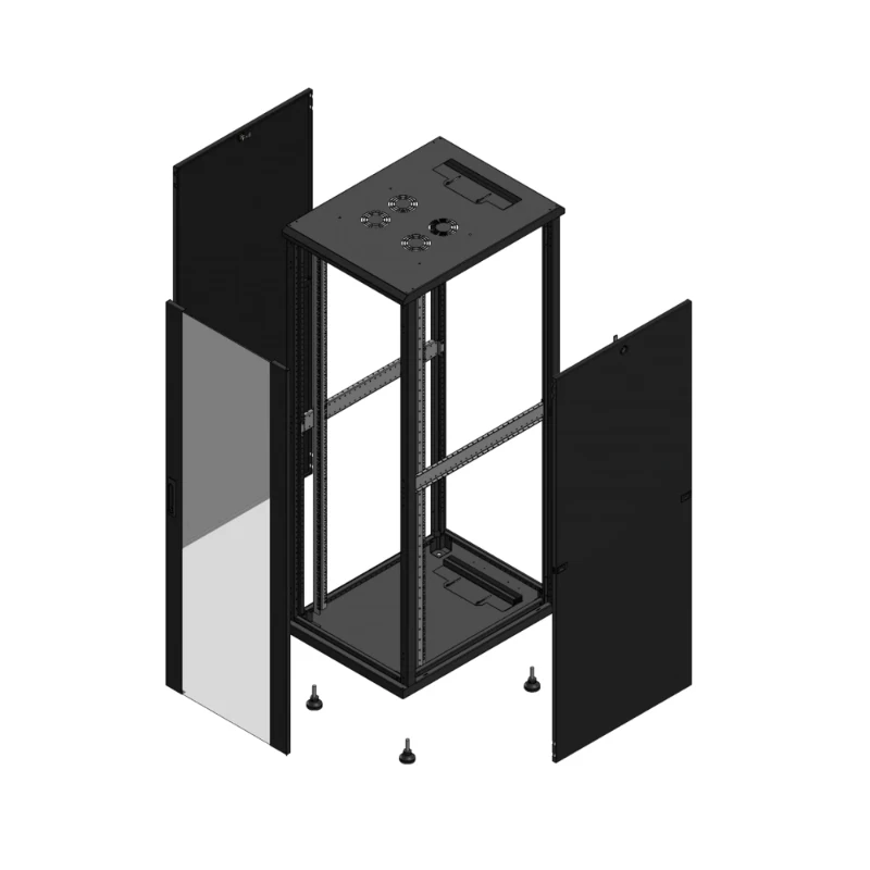 Gigamedia Vloer patchkast AV enkel VER SP 19" 36HE 600x800mm Zwart GGM 703668PVSSP