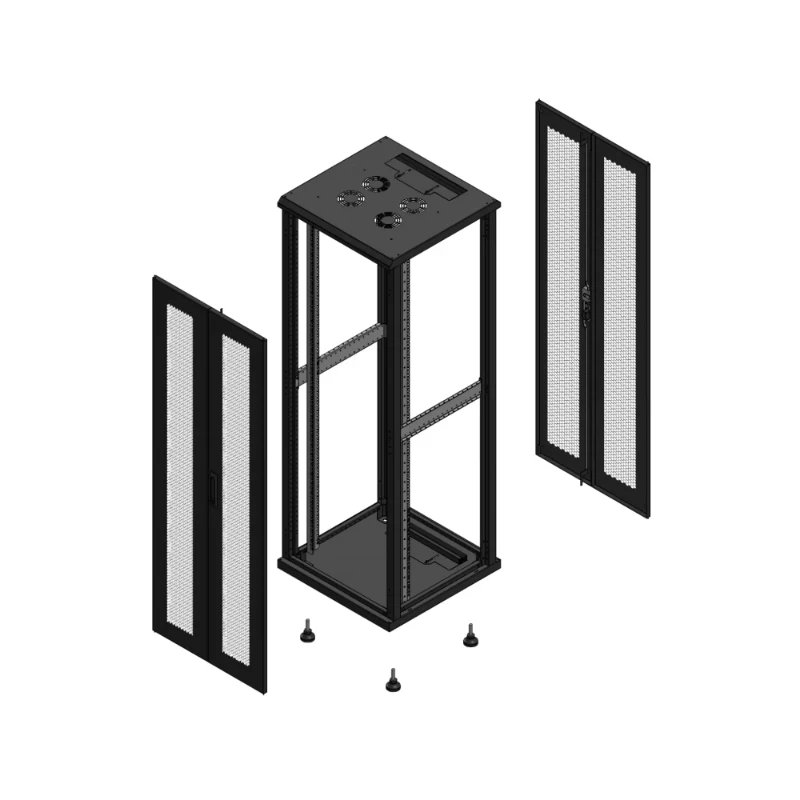 Gigamedia Vloer patchkast AV dubbel PER AR dubbel PER EX 19" 36HE 600x600mm Zwart GGM 703666PPDPPDEX