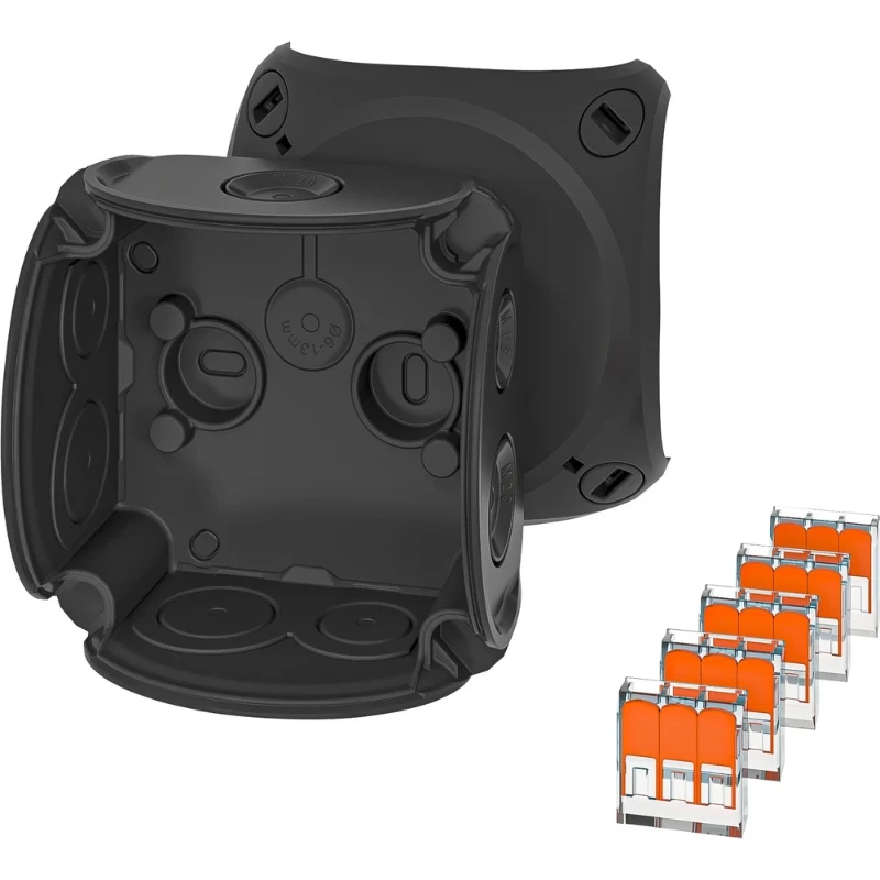 Hensel Kabeldoos IP66 BM0 0,75-4mm2 5xWago M16/20 membranen Zwart