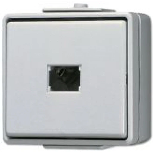 Jung WG 600 impulsdrukker met onderkast opbouw Wip Glanzend grijs RAL 7035 633W
