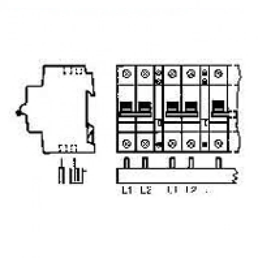 ABB L1-l2-h(vrij)-l1-l2-h(vrij)-...verzamelrail 2f 48 mod.var.lengte