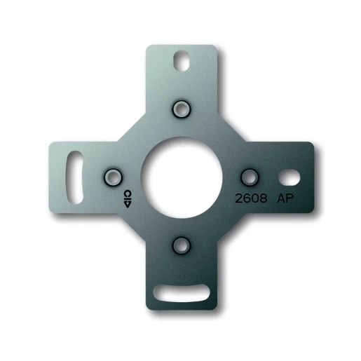 ABB Busch-Jaeger AP Adapterplaat lasdoos opbouw 1-voudig Horizontaal en verticaal Mat messing RAL 1013 2CKA002099A0249