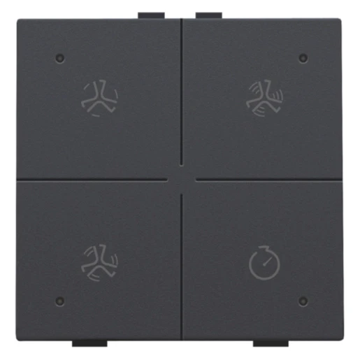 Niko Home Control Bediening ventilatie 4-voudig antraciet inbouw IP20 122-52054