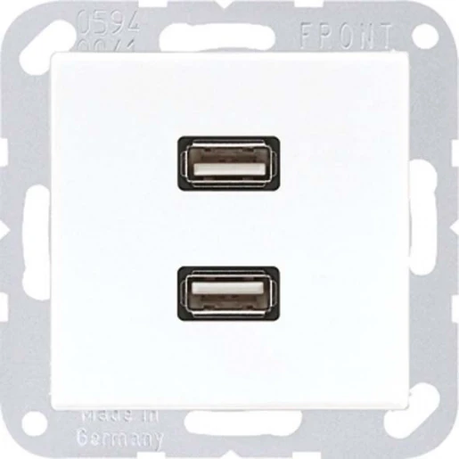 Jung AS/A range afdekking a(s)500 alpine wit 2x usb MAA1153WW
