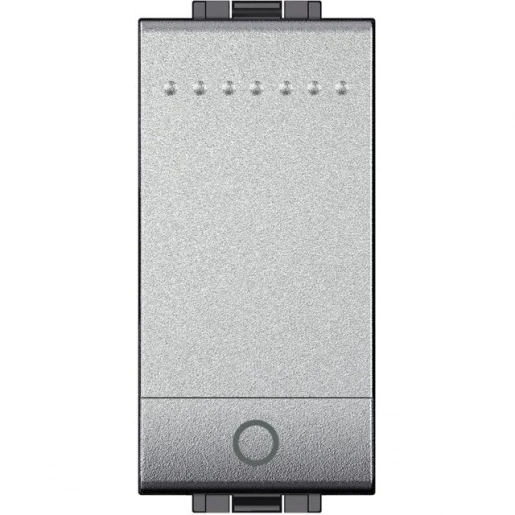 Bticino LivingLight Pulsdrukker moduledrager Drukknop Symbool "licht" Glanzend aluminium RAL 9006 BTNT4043N