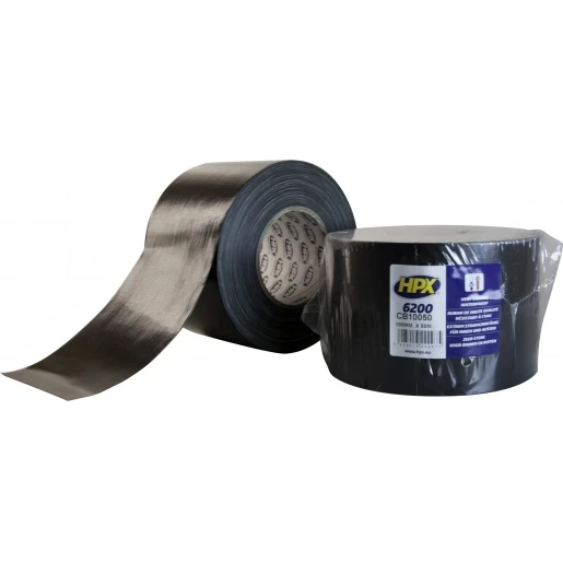 HPX Duct Tape zelfklevende tape 100mmx50m Weefsel Zwart