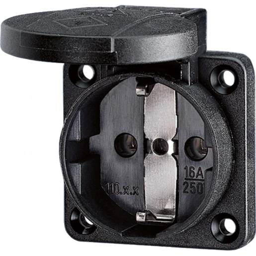 Hateha Paneelcontactdoos 50 x 50 mm 230V 16A IP44 zwart 10.119.002