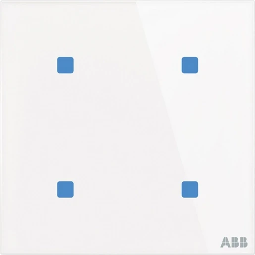 ABB Busch-Jaeger Tacteo Glas aanraaksensor KNX 4-voudig wit met tekstv IP20 2CKA006300A1541