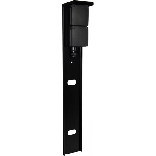 Glampère Pro tuinpaal (enkele wartel) 2 contactdozen Glanzend zwart IP55 NL6521Z