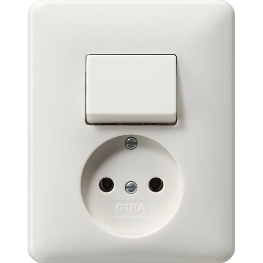 Gira Standaard 55 combinatie wandcontactdoos wis + ra voor afdekplaat inbouw Wisselschakelaar wit IP20 047603