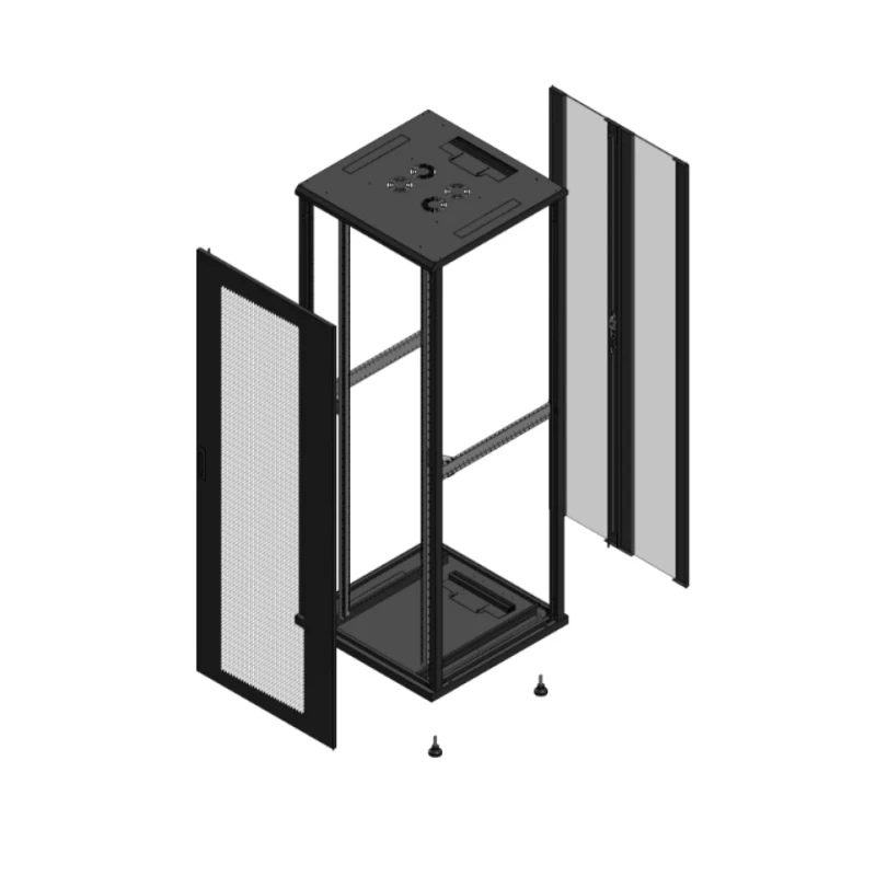 Gigamedia Vloer patchkast AV enkel PER AR dubbel VER EX 19" 47HE 800x800mm Zwart GGM 704788PPSPVDEX