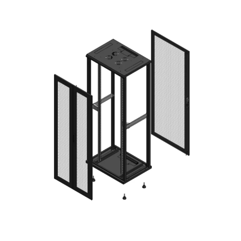 Gigamedia Vloer patchkast AV dubbel PER AR enkel PER EX 19" 42HE 800x600mm Zwart GGM 704286PPDPPSEX