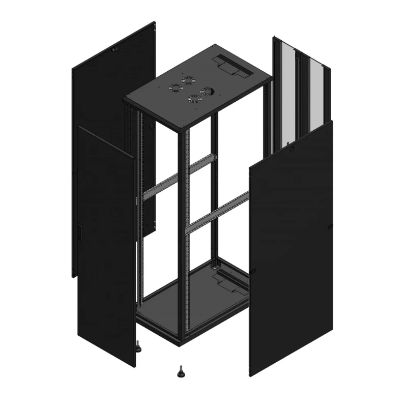 Gigamedia Vloer patchkast AV enkel TOL AR dubbel VER 19" 42HE 600x1000mm Zwart GGM 7042610PTSPVD