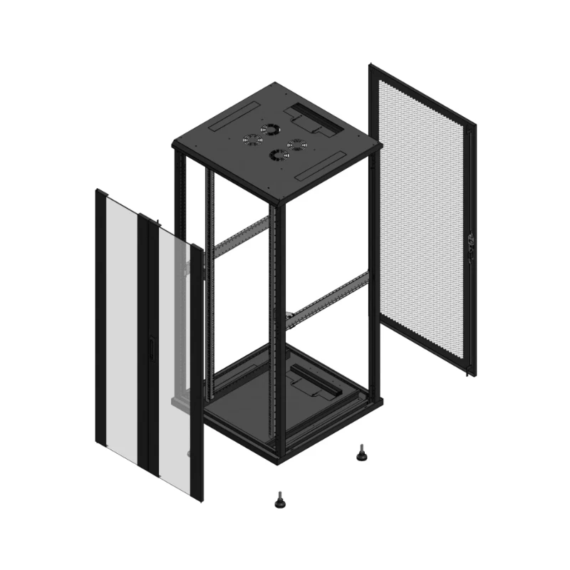 Gigamedia Vloer patchkast AV dubbel VER AR enkel PER EX 19" 36HE 800x800mm Zwart GGM 703688PVDPPSEX