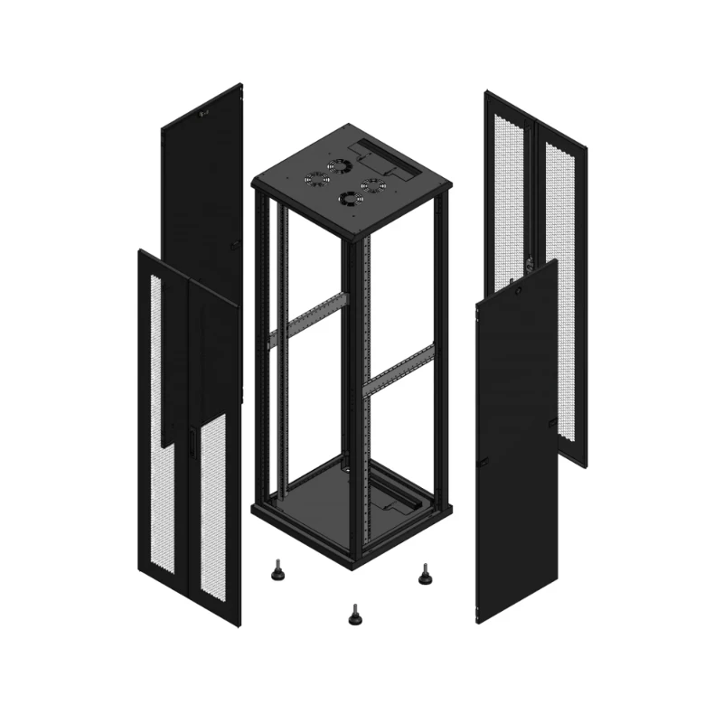 Gigamedia Vloer patchkast AV dubbel PER AR dubbel PER 19" 36HE 600x600mm Zwart GGM 703666PPDPPD