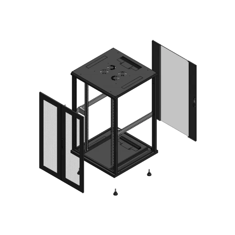 Gigamedia Vloer patchkast AV dubbel PER AR enkel VER EX 19" 26HE 800x800mm Zwart GGM 702688PPDPVSEX