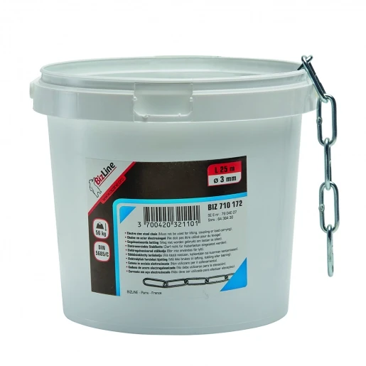 Bizline Ketting 25m 3000N ø2.5mm Staal Elektrolytisch verzinkt BIZ 710171