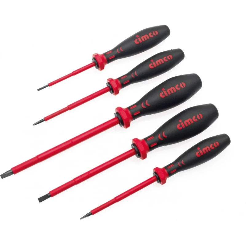 Cimco Schroevendraaier assortiment 5 platte schroevendraaiers Geïsoleerd 1000 V 117700