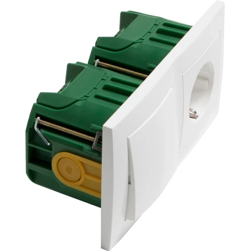 Peha Socket-Line combinatie wandcontactdoos + ra inbouw wit IP20 00075441