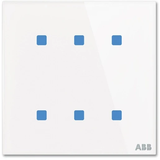 ABB Busch-Jaeger Tacteo Glas aanraaksensor KNX 6-voudig wit met tekstv IP20 2CKA006300A1542