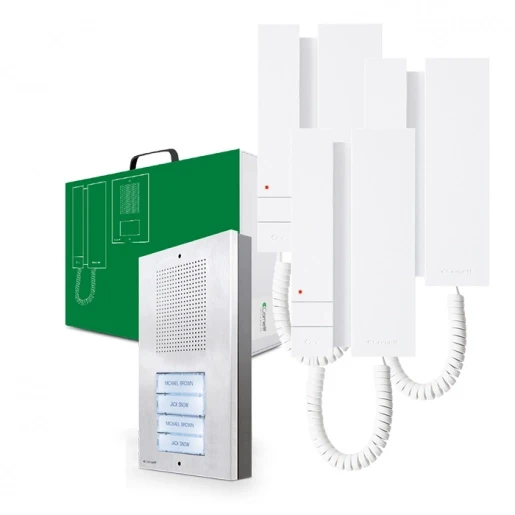 Comelit MINIkit Audio kit 5-draads mini voeding: 3 DIN 3 binnenposten KAE5063