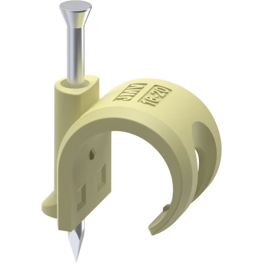 JMV Spijkerclip halogeenvrij voor gladde- en flexbuis,16-19/20mm crème in emmer