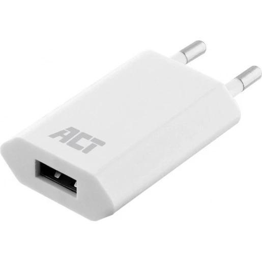 ACT usb-lader 1a 220 - 240V 1000mA 5V 1 USB A wit AC2105