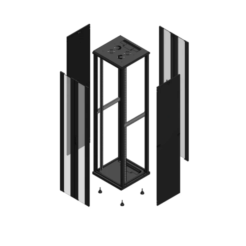 Gigamedia Vloer patchkast AV dubbel VER AR dubbel VER 19" 47HE 600x600mm Zwart GGM 704766PVDPVD