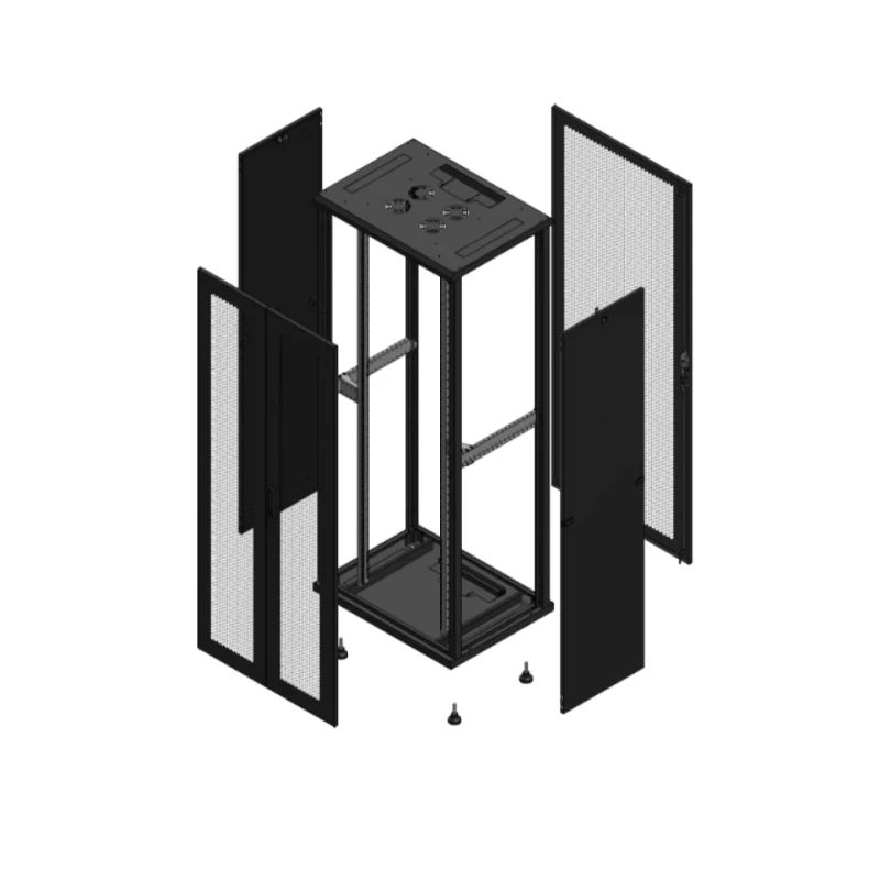 Gigamedia Vloer patchkast AV dubbel PER AR enkel PER 19" 42HE 800x600mm Zwart GGM 704286PPDPPS