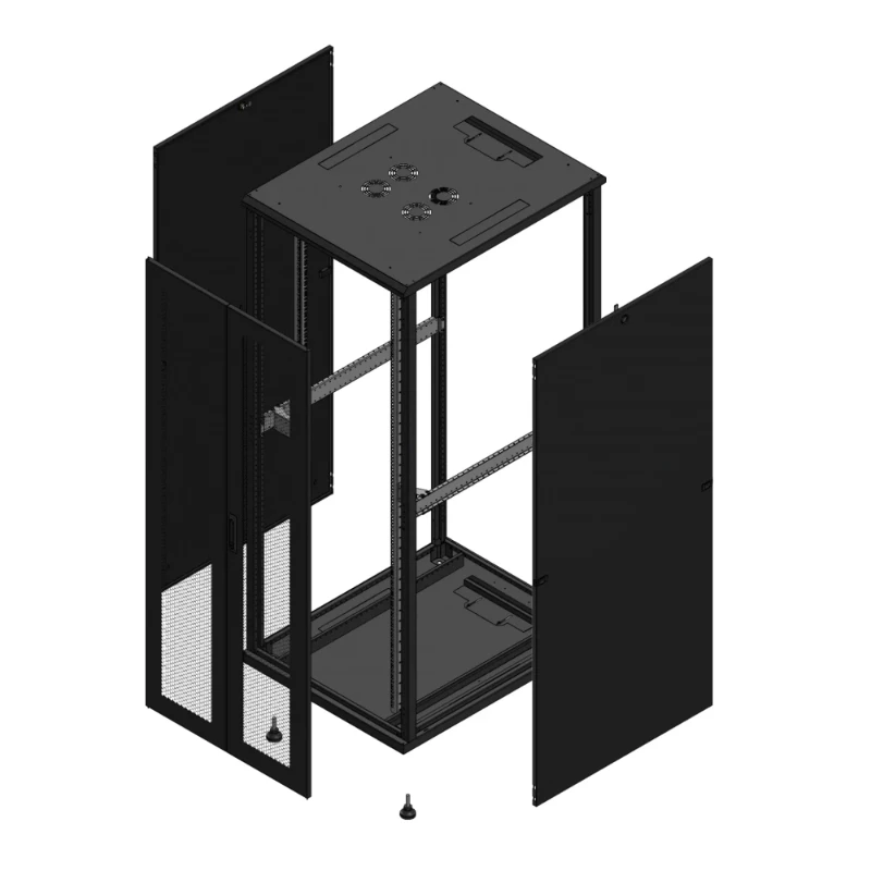 Gigamedia Vloer patchkast AV dubbel PER SP 19" 42HE 800x1000mm Zwart GGM 7042810PPDSP