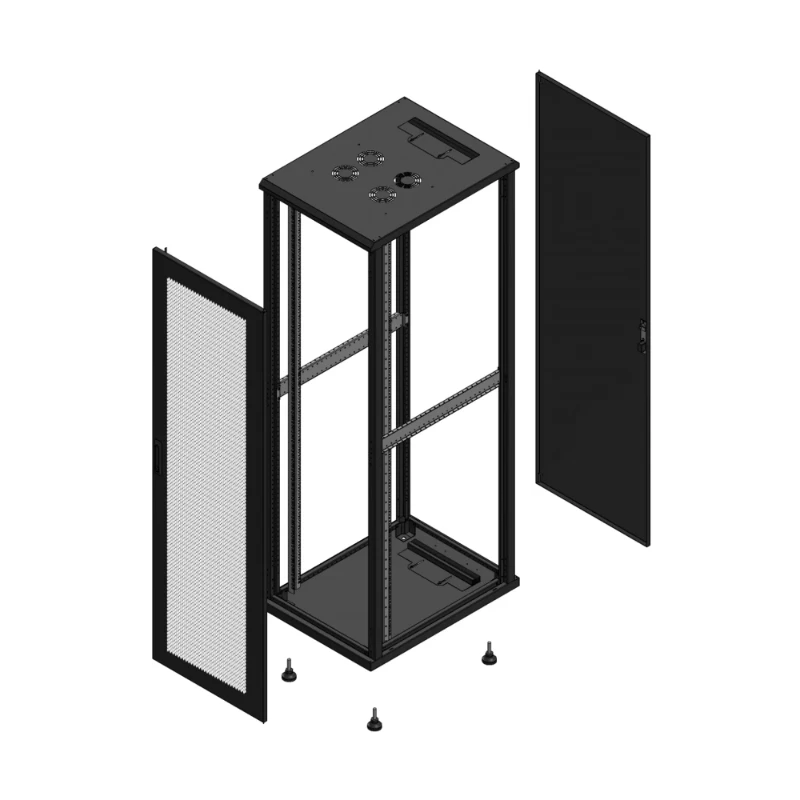 Gigamedia Vloer patchkast AV enkel PER AR enkel TOL EX 19" 42HE 600x800mm Zwart GGM 704268PPSPTSEX