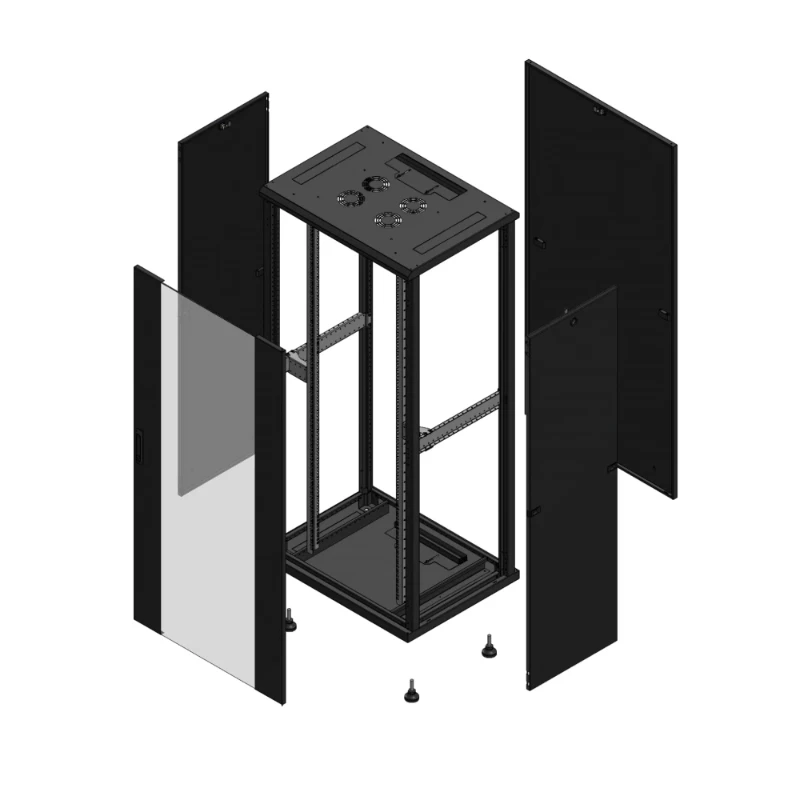 Gigamedia Vloer patchkast AV enkel VER PAR 19" 36HE 800x600mm Zwart GGM 703686PVSPAR