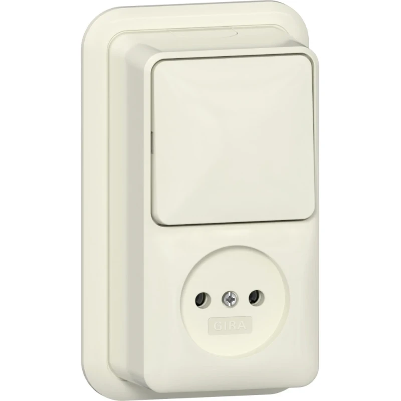 Gira wandcontactdoos combinatie 2p opbouw Wisselschakelaar wit IP20 447610