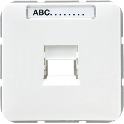 Jung CD range centraalplaat 8vgwe cd500 Modular-Jack 1 connector Met label wit 569-15WE