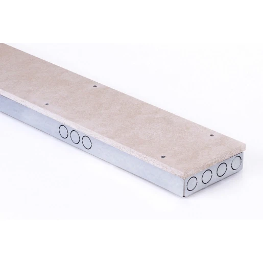 Bedach tv-goot klein 1350x120x40mm Staal met deksel 002