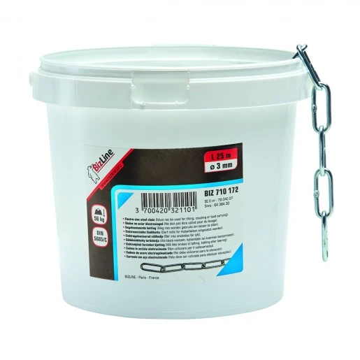 Bizline Ketting 25m 4000N ø3mm Staal Elektrolytisch verzinkt BIZ 710172