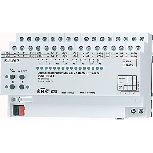 Jung KNX jaloezieactor 8x230VAC/4x24VDC