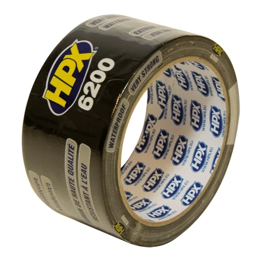 HPX Duct Tape zelfklevende tape 50mmx10m Weefsel Zwart