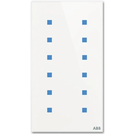 ABB Busch-Jaeger Tacteo Glas aanraaksensor vertikaal KNX 12-voudig wit met tekstv IP20 2CKA006300A1543