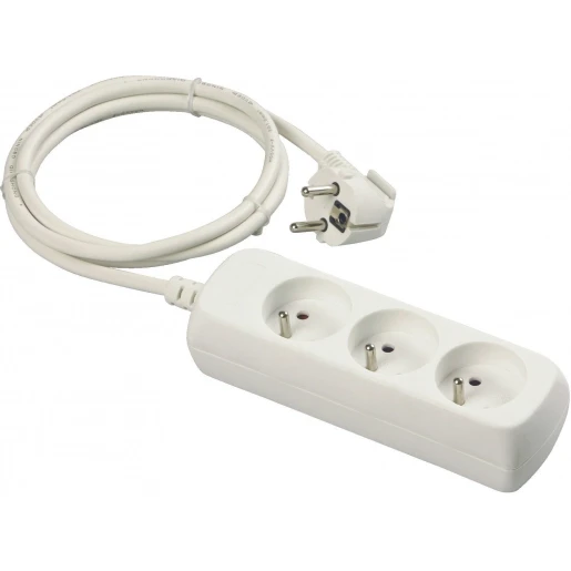 Bizline tafelcontactdoos 2p+e plug type e penaarde 4RA 16A IP20 snoer 3m BIZ 701004