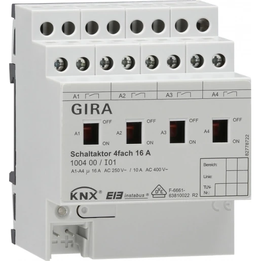 Gira Schakelact. 4-v 16 A hand KNX DIN-rail
