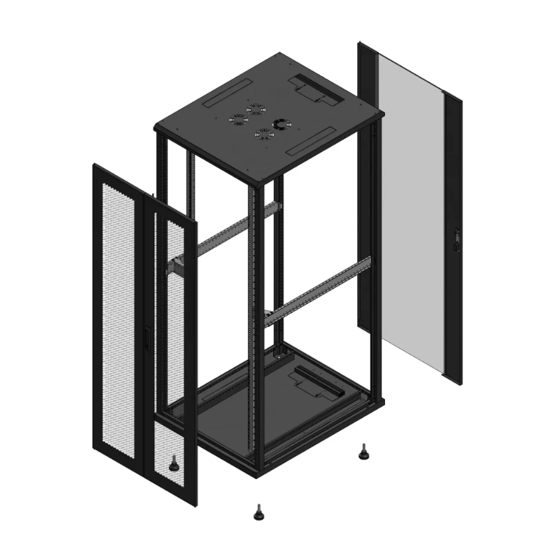 Gigamedia Vloer patchkast AV dubbel PER AR enkel VER EX 19" 42HE 800x1000mm Zwart GGM 7042810PPDPVSEX
